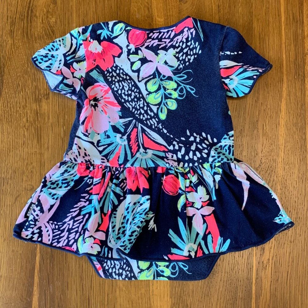 BONDS Floral Balletsuit Dress Baby Girls 0-3 000 Neon Infant Romper Playsuit - Picture 2 of 6